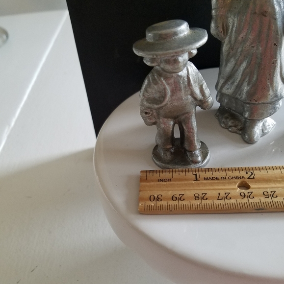Vintage Cast  Aluminum Figurines Amish  Farm Maiden Boy - Picture 10 of 10